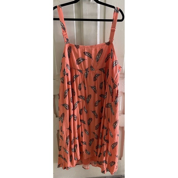 NWT Torrid Cross Hatch Pinafore Midi Dress - Feather Coral Prairie Beachcore 4X - Picture 6 of 12